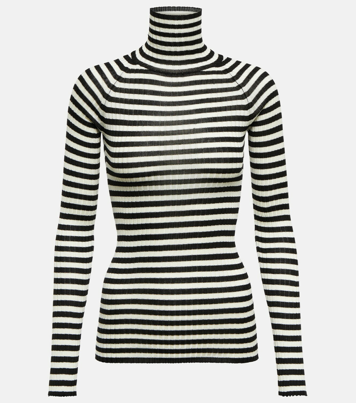 Khaite Kita ribbed-knit silk turtleneck sweater