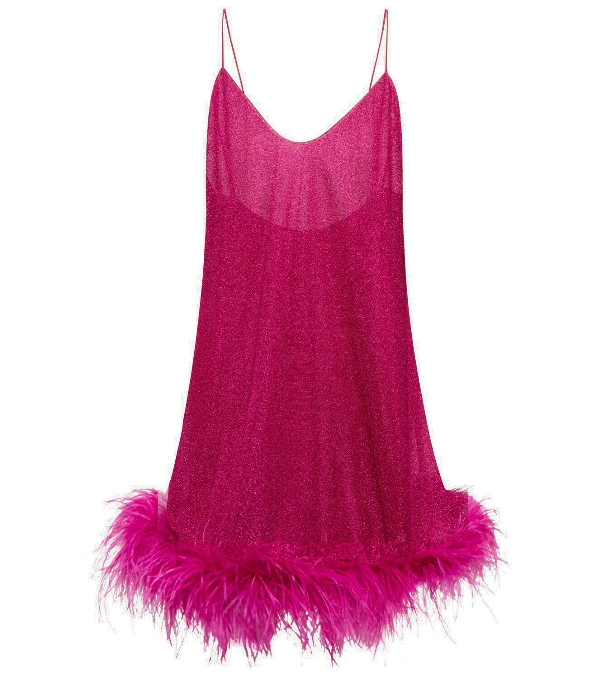Photo: Oseree - Plumage feather-trimmed minidress