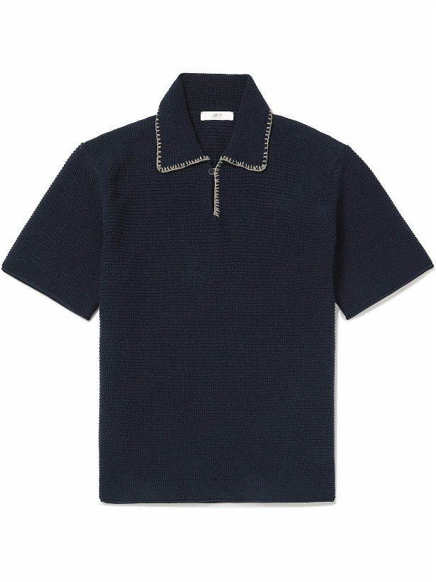 Photo: Mr P. - Embroidered Cotton Polo Shirt - Blue