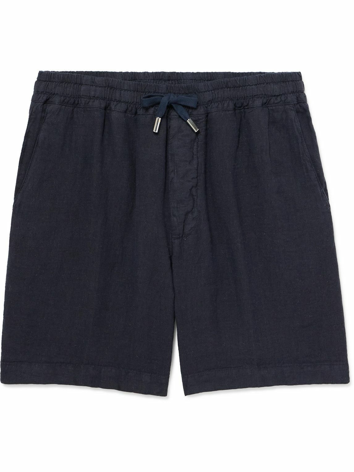 Altea - Samuel Straight-Leg Linen Drawstring Shorts - Blue
