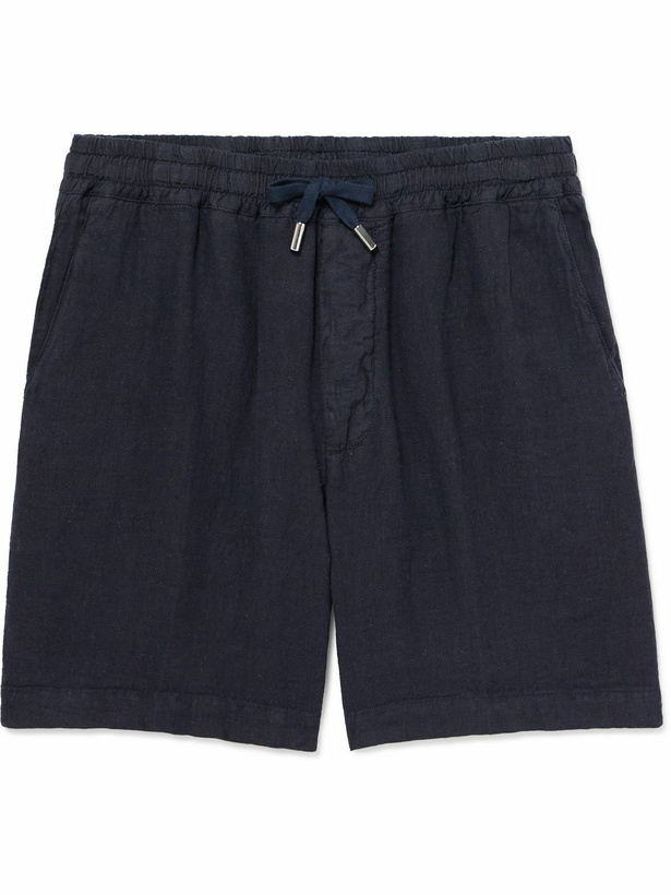 Photo: Altea - Samuel Straight-Leg Linen Drawstring Shorts - Blue