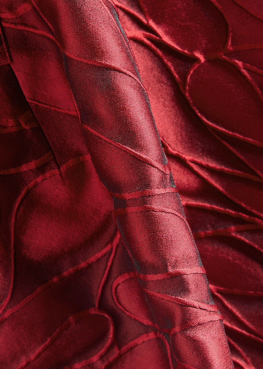 Talbot Runhof Patterned-jacquard Woven Gown Red