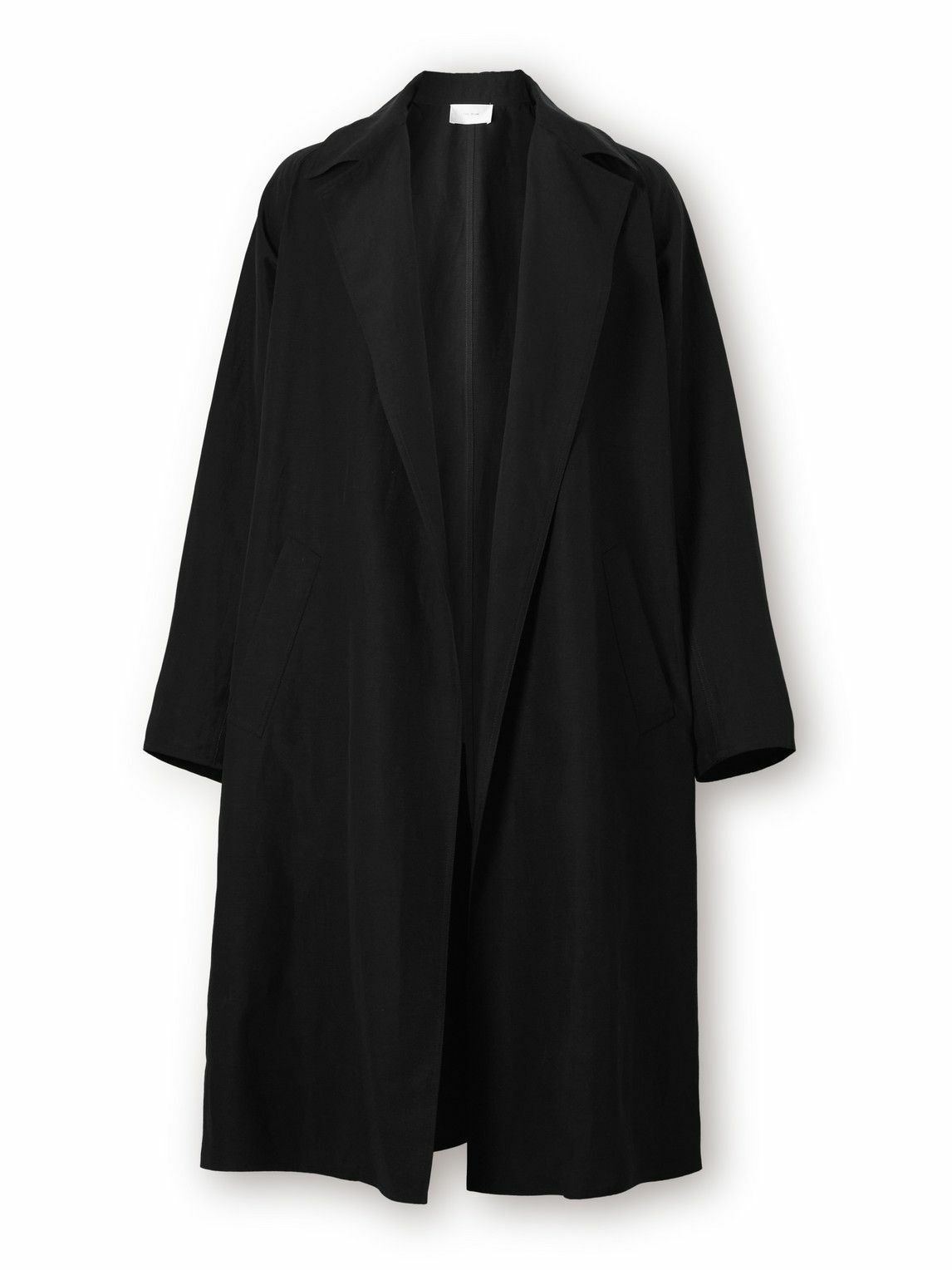 Photo: The Row - Emilio Silk and Linen-Blend Twill Coat - Black