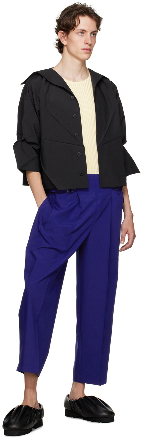 132 5. ISSEY MIYAKE Black Solid Shirt