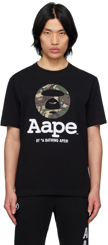 Photo: AAPE by A Bathing Ape Black MoonFace Camo T-Shirt