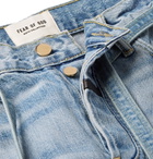Fear of God - Slim-Fit Belted Distressed Selvedge Denim Jeans - Light blue