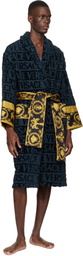 Versace Navy 'I Heart Baroque' Bathrobe