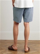 Officine Générale - Joaquim Striped Cotton-Seersucker Drawstring Shorts - Blue
