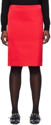 We11done Red Vented Midi Skirt