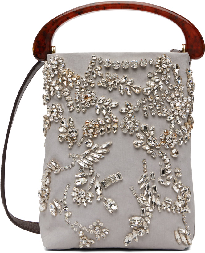 Photo: Dries Van Noten Gray Micro Embellished Bag