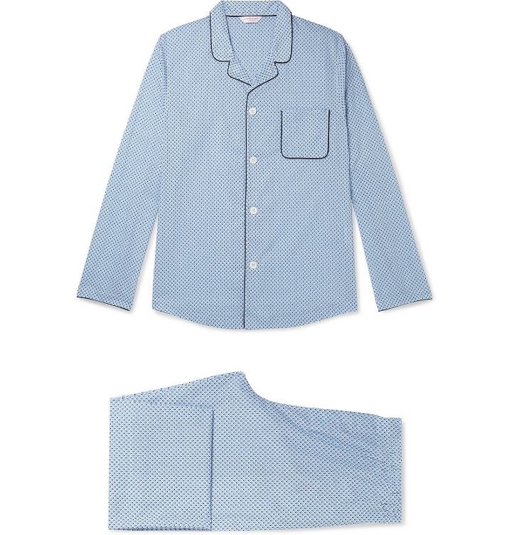Photo: DEREK ROSE - Printed Cotton-Poplin Pyjama Set - Blue
