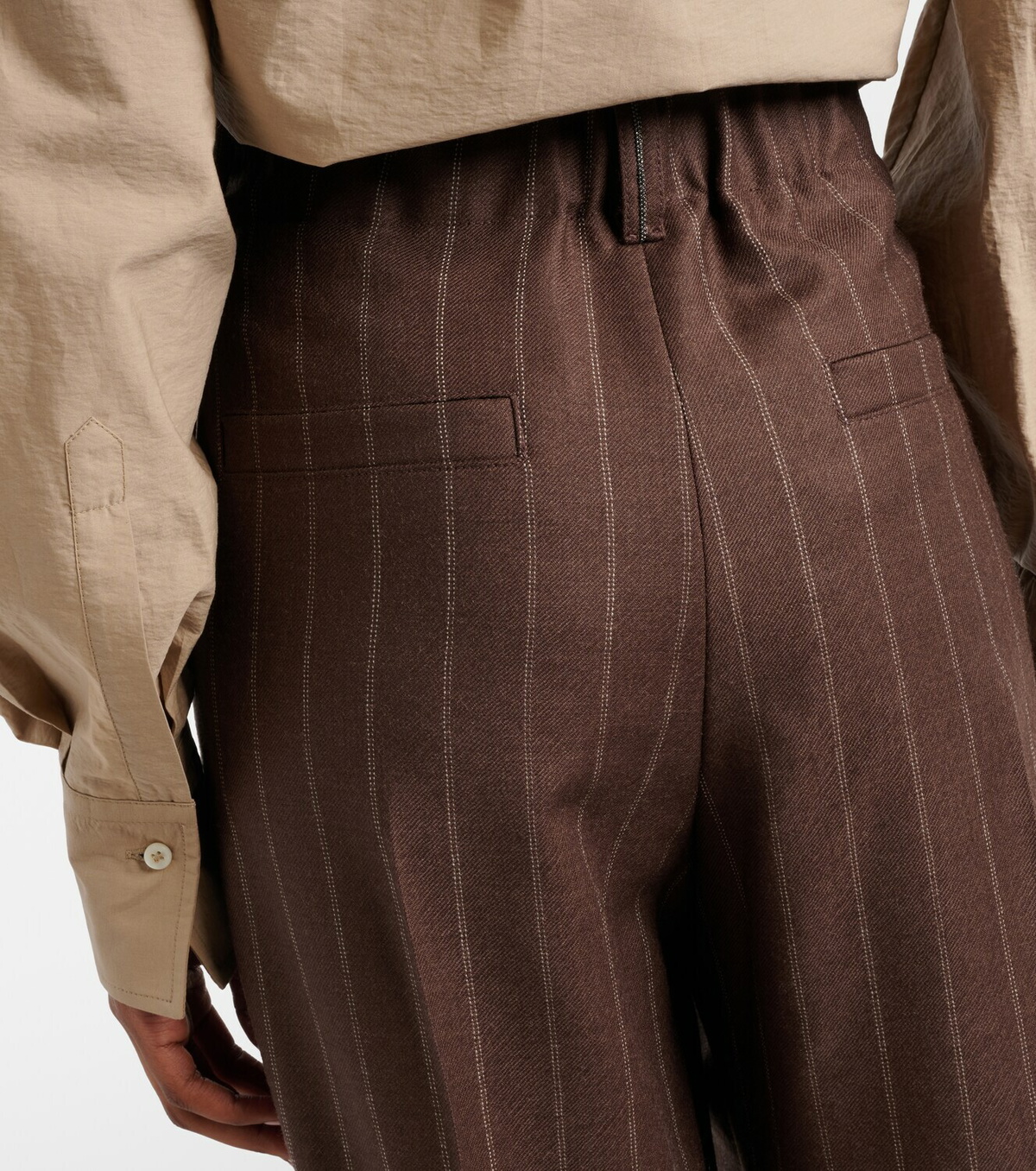 Brunello Cucinelli Chalk stripe wool cropped flared pants