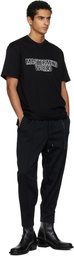 mastermind JAPAN Black Stitched Tapered Trousers
