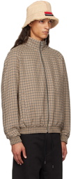 Hugo Brown Houndstooth Bomber Jacket