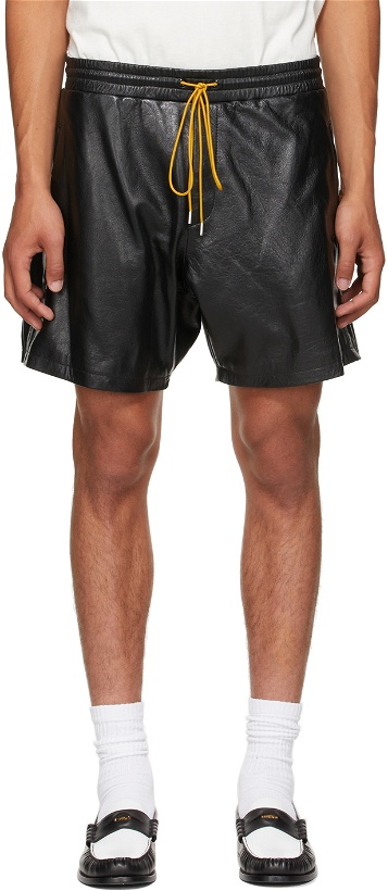 Photo: Rhude Black Leather Ciesta Shorts