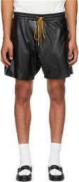Rhude Black Leather Ciesta Shorts