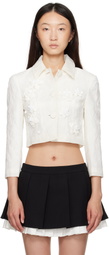 SHUSHU/TONG White Pointed Collar Short Jacket