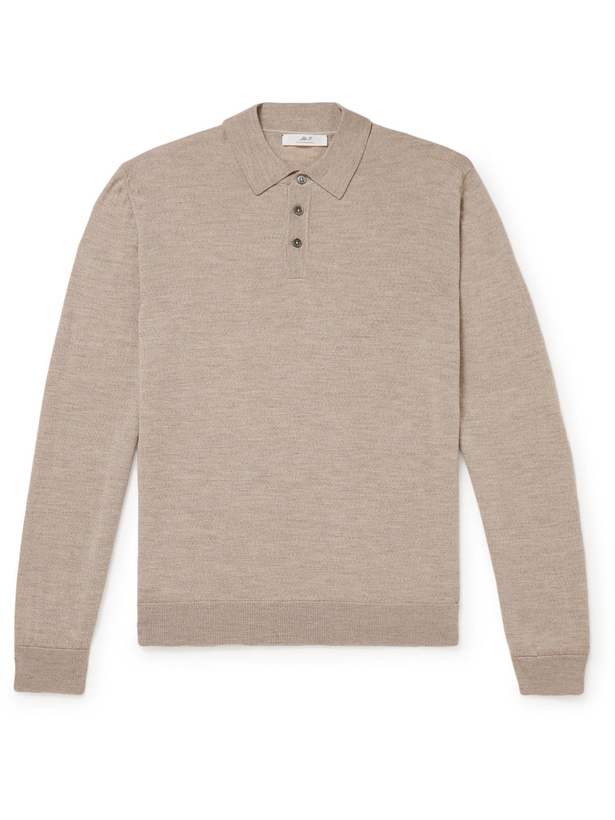 Photo: Mr P. - Slim-Fit Merino Wool Polo Shirt - Neutrals