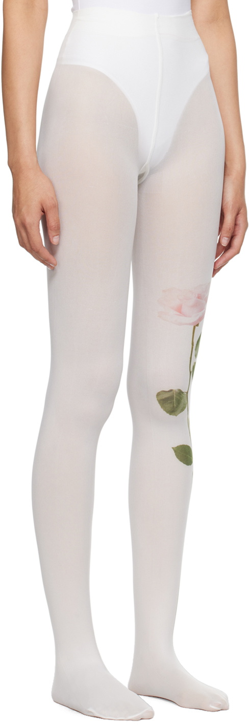 Jacquemus White Le Chouchou Les Collants Rosa Tights