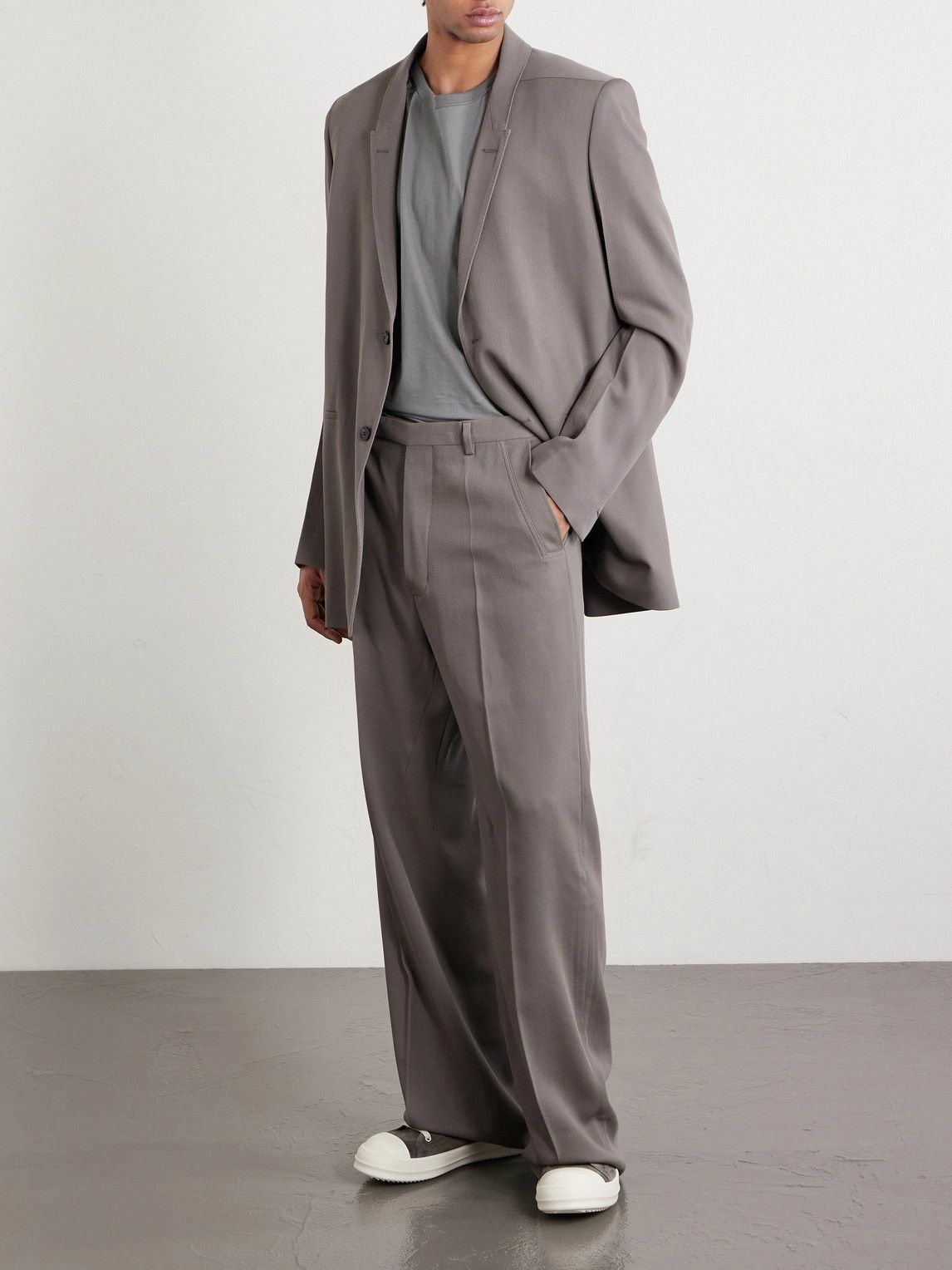 Rick Owens - Straight-Leg Wool Trousers - Gray