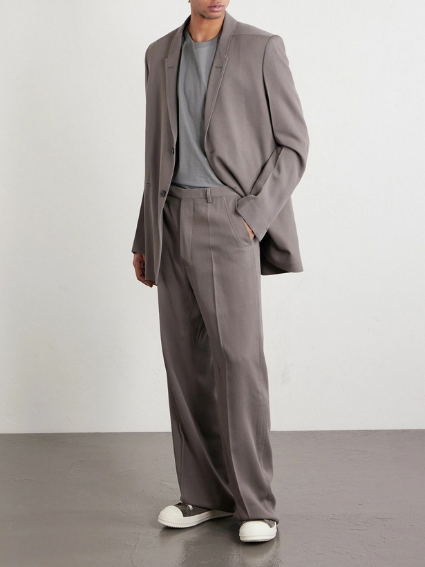 Photo: Rick Owens - Straight-Leg Wool Trousers - Gray