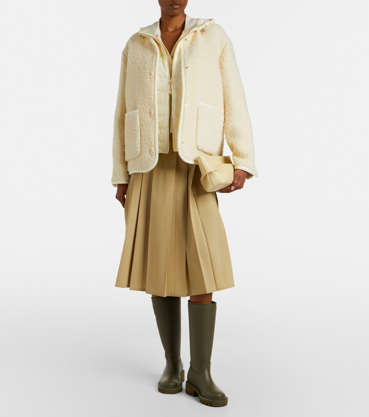 Moncler Hylesine wool and cotton-blend down jacket