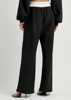 Alexanderwang.t Logo Layered Cotton Sweatpants Black