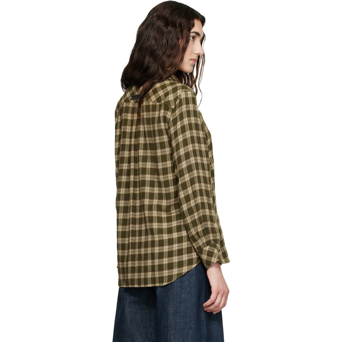 Wales Bonner Brown Brushed Overcheck Ritual Shirt