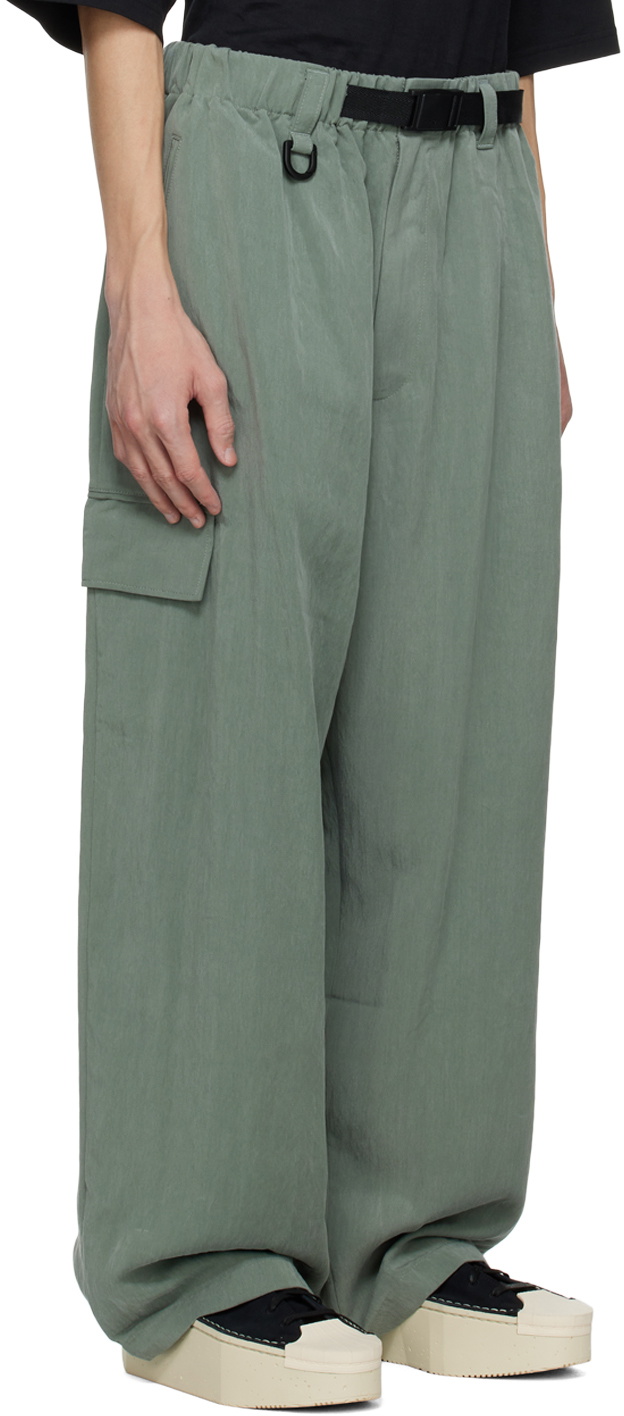 Y-3 Green Wide-Leg Cargo Pants Y-3