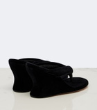 Balenciaga Gaeta velvet wedge thong sandals