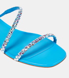 Rene Caovilla Crystal-embellished satin sandals