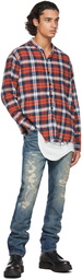 Greg Lauren Red Plaid Classic Studio Shirt