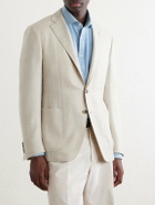 Canali - Kai Herringbone Wool, Linen and Silk-Blend Blazer - Neutrals