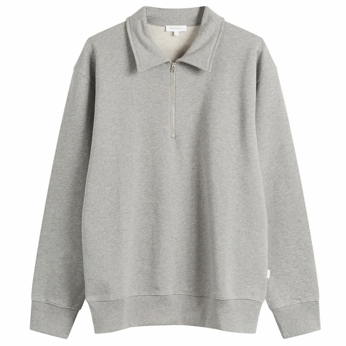 Norse Projects Men's Norse Standard Half Zip Sweatshirt in Grey Melange