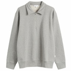 Norse Projects Men's Norse Standard Half Zip Sweatshirt in Grey Melange