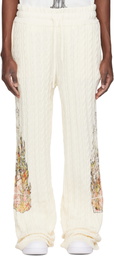 Who Decides War Off-White Flame Glass Cable Knit Sweatpants