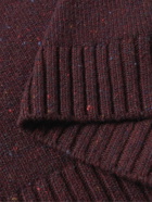 Inis Meáin - Donegal Merino Wool and Cashmere-Blend Zip-Up Cardigan - Burgundy