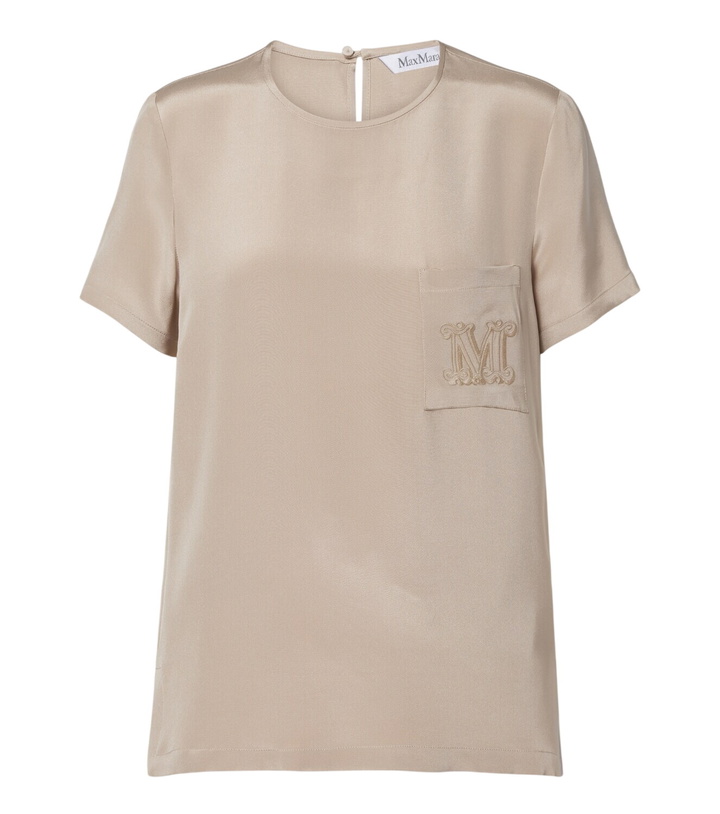 Photo: Max Mara Logo silk top