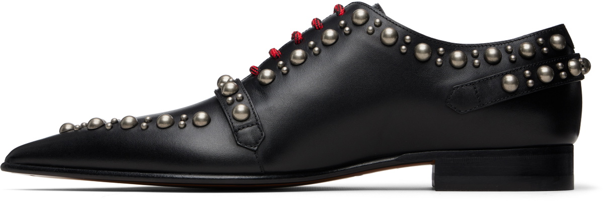 Valentino Garavani Black Calfskin Mockers Derbys