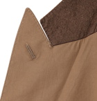 Lardini - Unstructured Double-Breasted Cotton-Blend Poplin Suit Jacket - Brown