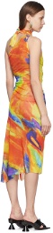 Paula Canovas Del Vas Orange Nylon Midi Dress