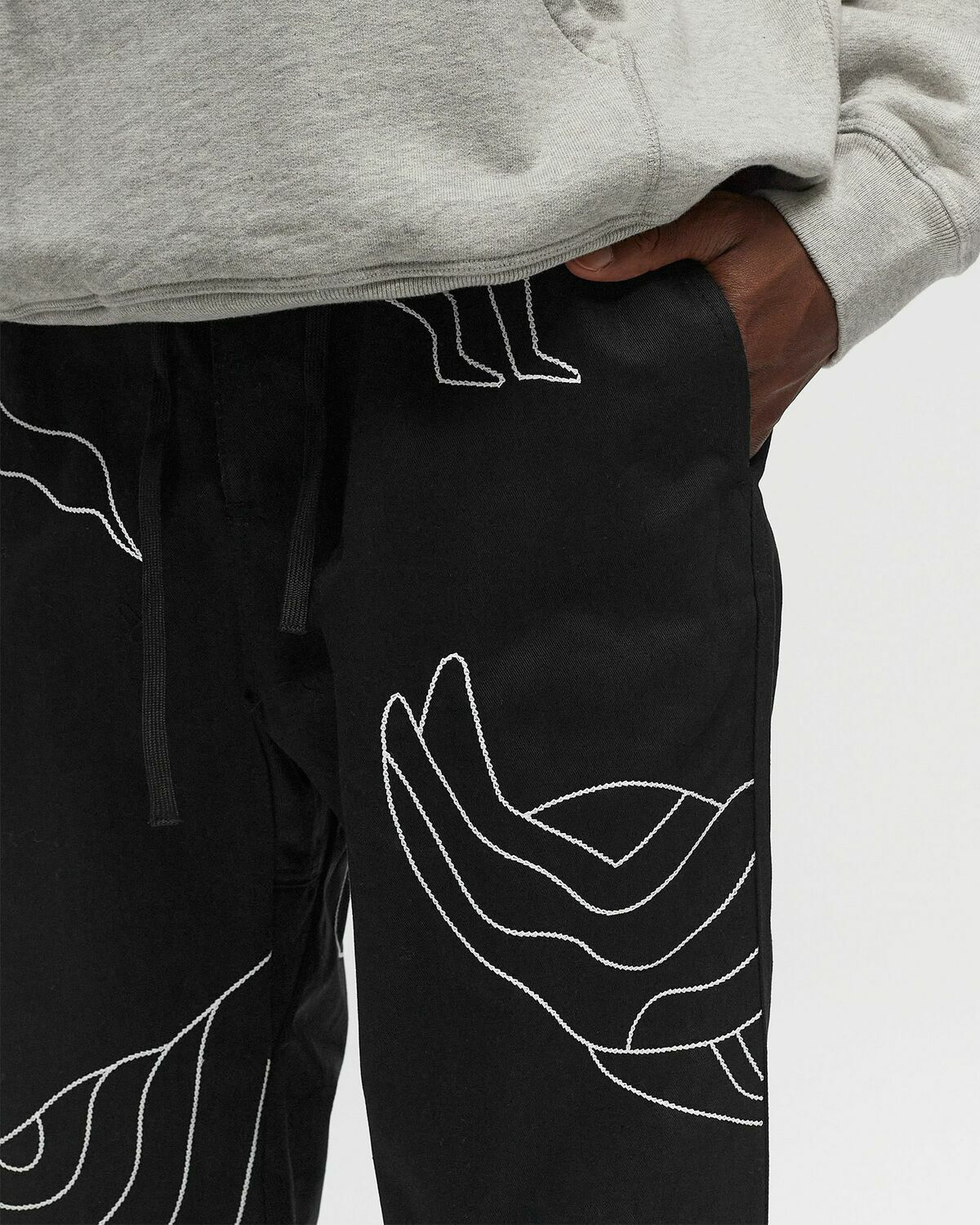 By Parra Stitched Up Duck Pants Black Casual Pants By Parra
