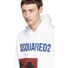 Dsquared2 White Logo Dean Fit Hoodie