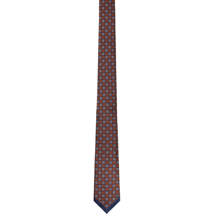 Photo: Valentino Garavani Orange & Navy Valentie Silk Jacquard Tie