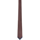 Valentino Garavani Orange & Navy Valentie Silk Jacquard Tie