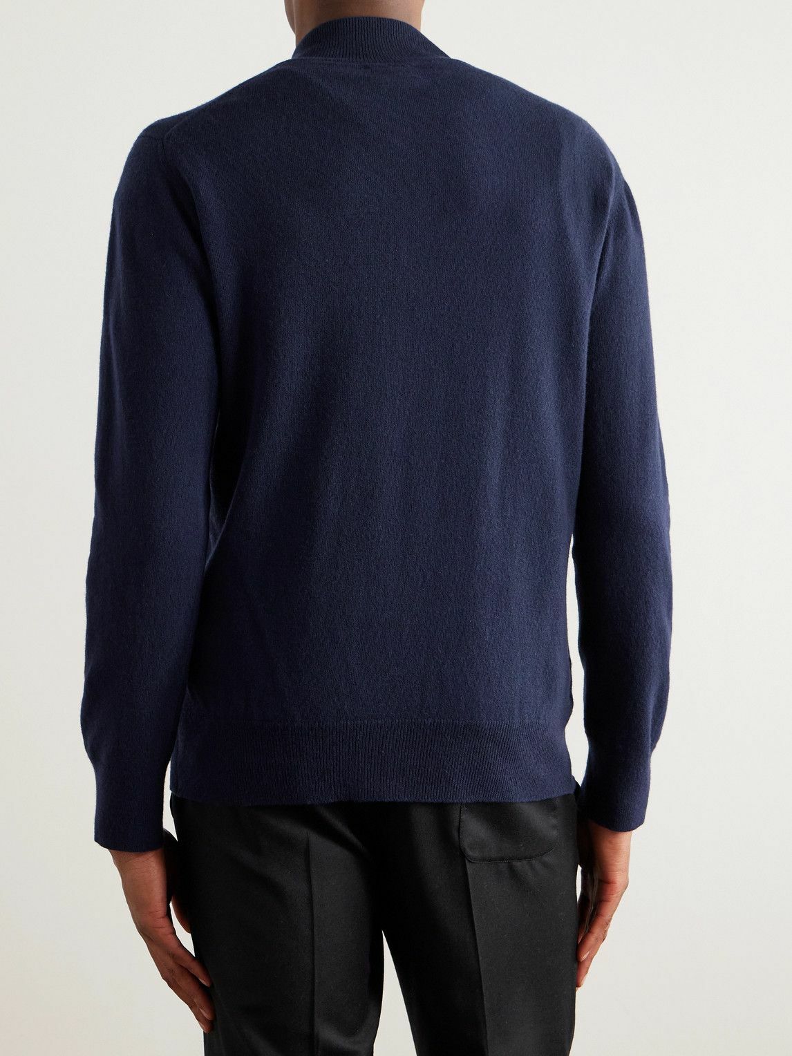 Kingsman - William Lockie Slim-Fit Merino Wool and Cashmere-Blend Zip-Up Cardigan - Blue