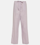 Toteme High-rise straight cotton-blend pants