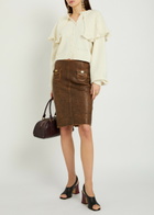 Chloe Collar-detail Wool and Cashmere-blend Cardigan Off White