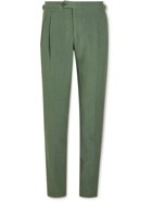 THOM SWEENEY - Pleated Linen Trousers - Green