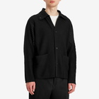 Homme Plissé Issey Miyake Men's Knit Button Down in Black 